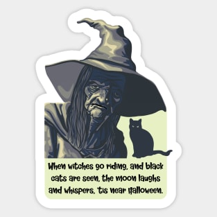 Tis Near Halloween Witch Sticker